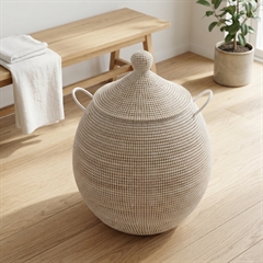 Alibaba vasketøjskurv - Megastor, HVID